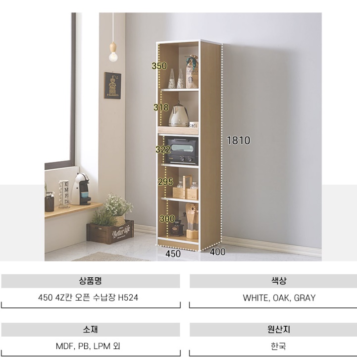 화이트 하이그로시 주방 가전 수납장 그릇 진열장 탕비실 키높이 수납장 - 상세 이미지 2