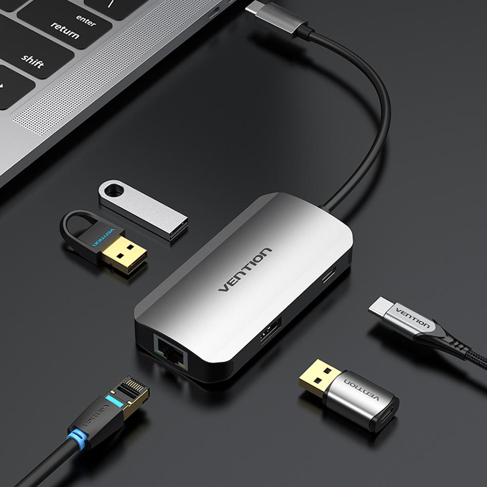 벤션 C타입 기가비트 랜카드 USB3.0 멀티허브, TNFHB-KR - 상세 이미지 2