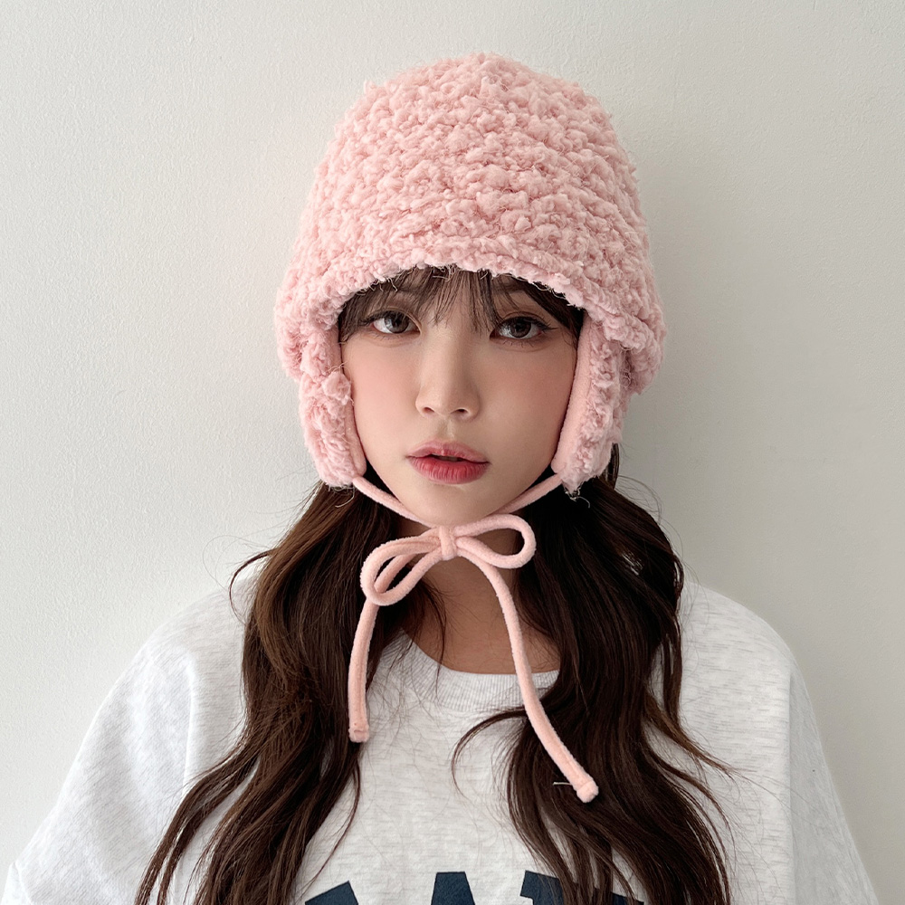 양털 뽀글이 귀달이 벙거지 겨울 방한 귀도리 버킷햇 벙거지 이미지 6