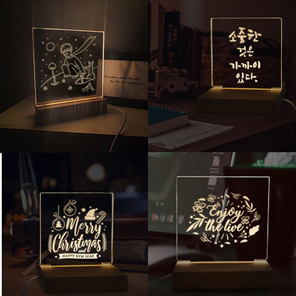 DIY 아크릴 무드등 만들기 네온사인 제작 키트 셀프 조명선물 소형 알뜰세트