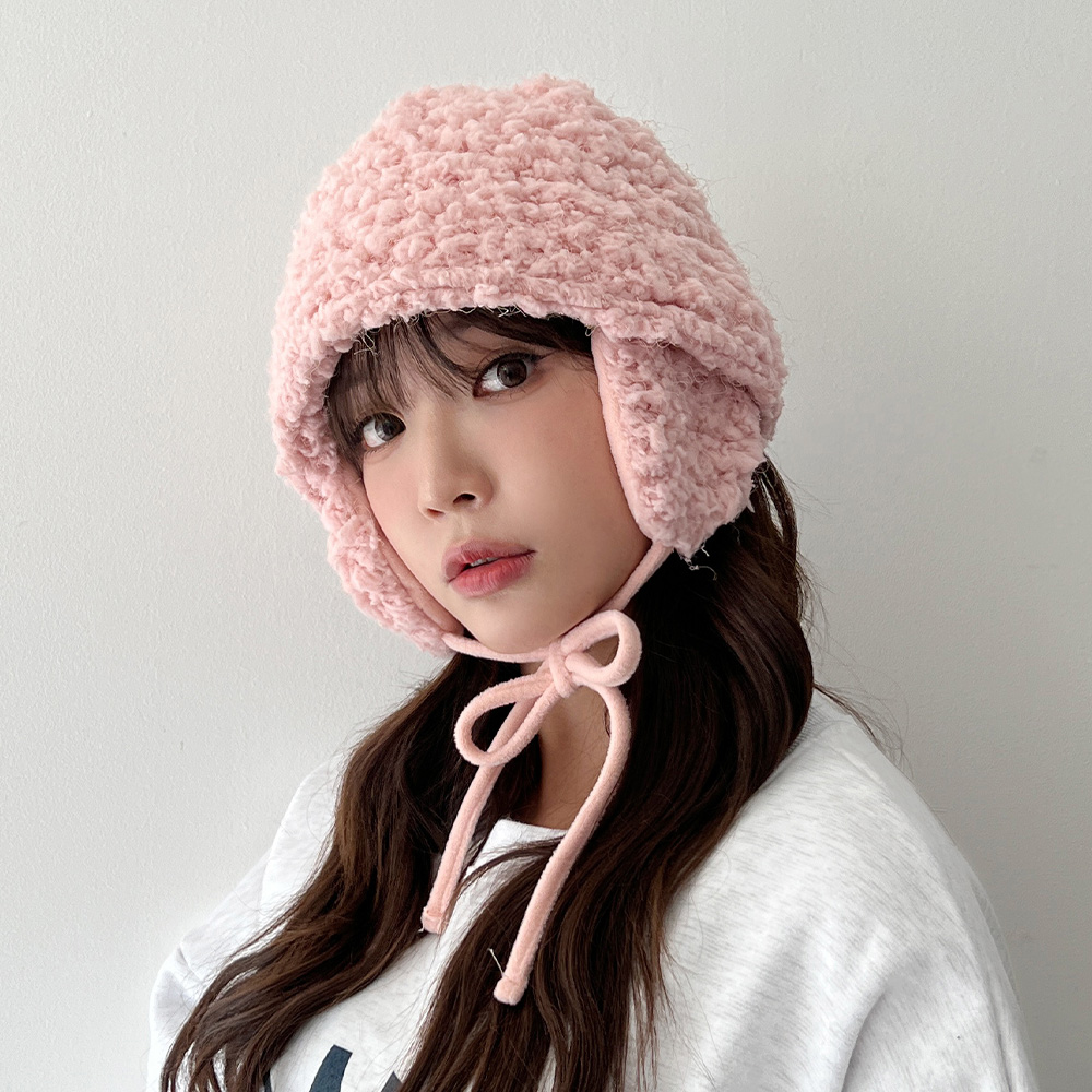 양털 뽀글이 귀달이 벙거지 겨울 방한 귀도리 버킷햇 벙거지 이미지 7