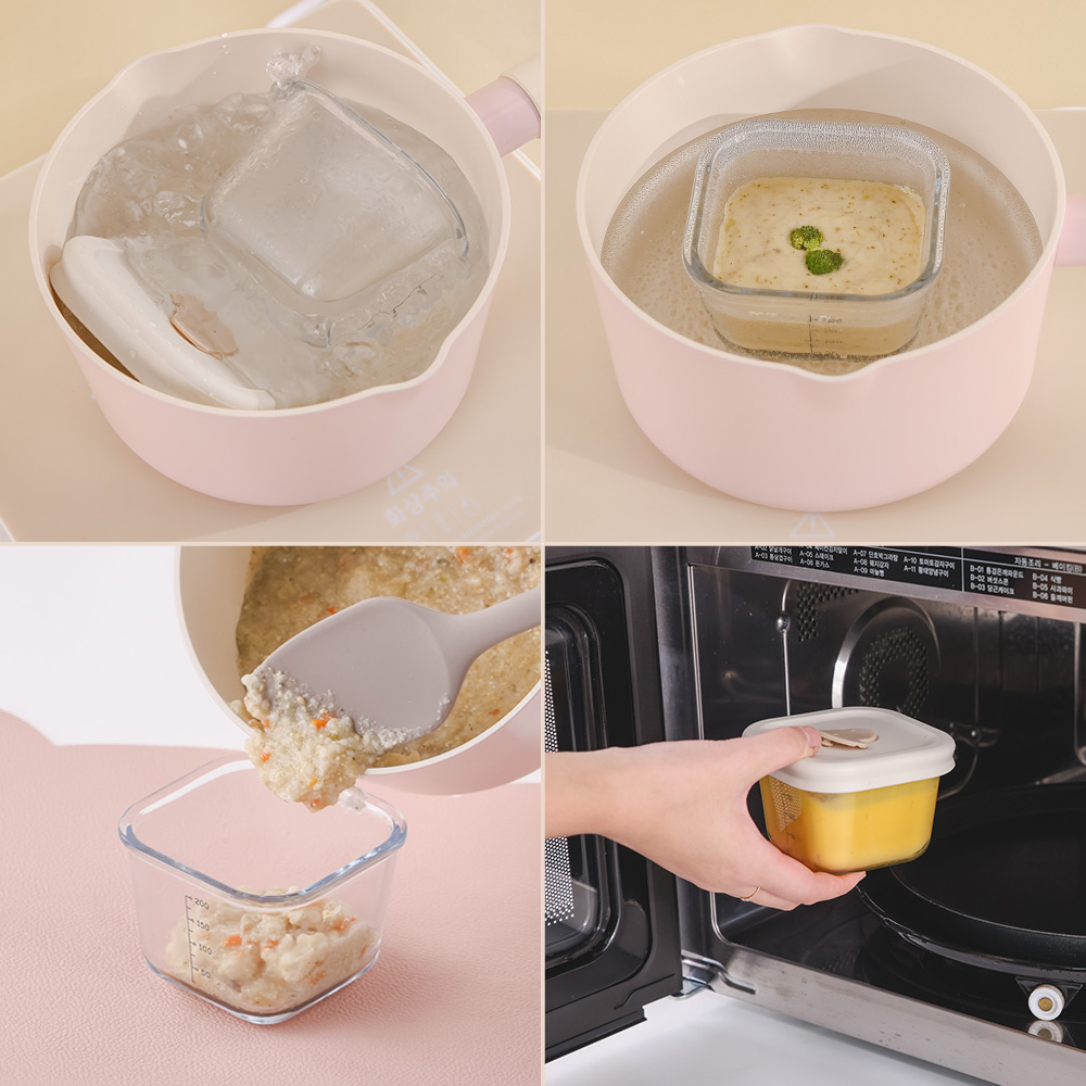 네오플램 이유식보관용기 3P세트 240ml 내열유리 - 상세 이미지 4