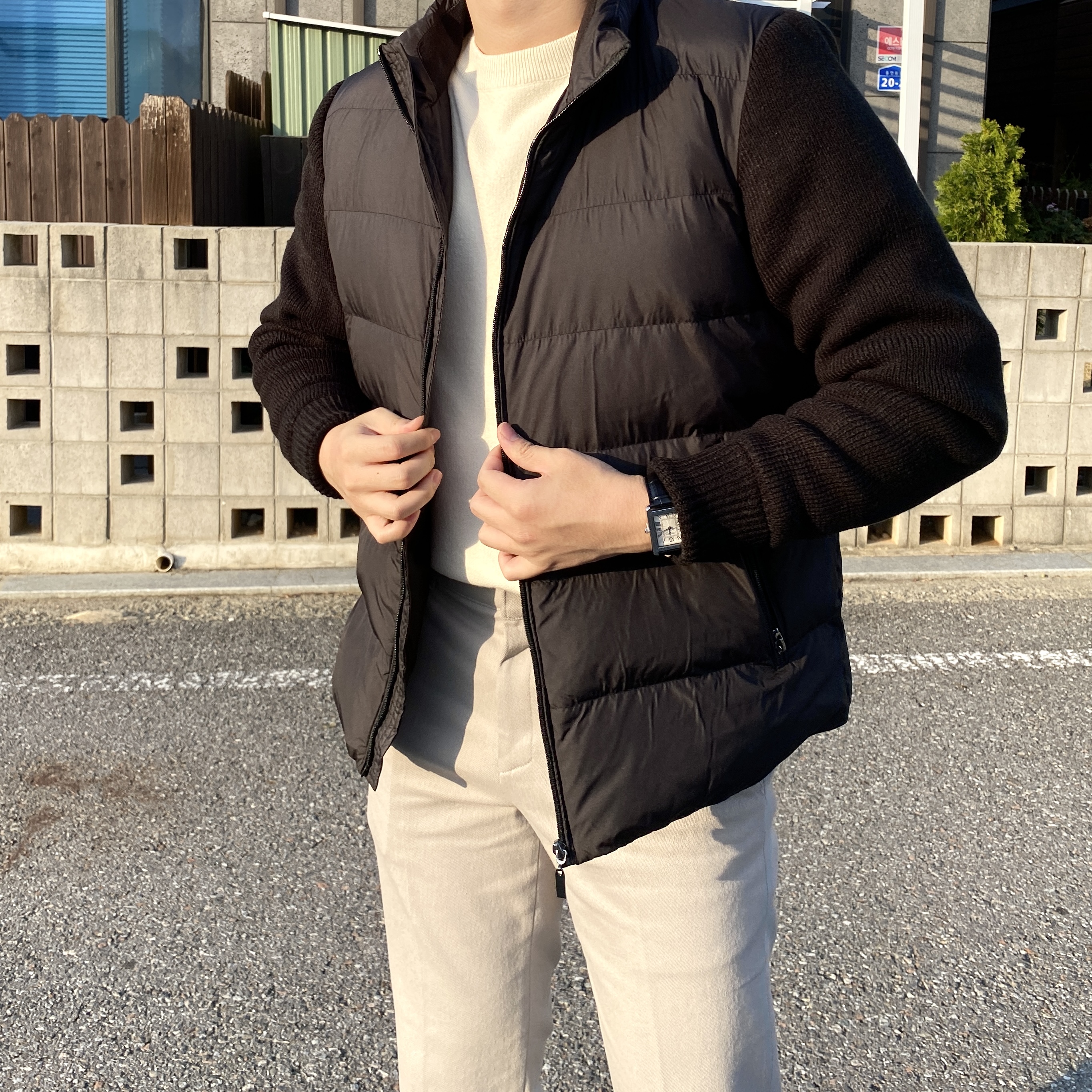 남자니트패딩 남자경량패딩