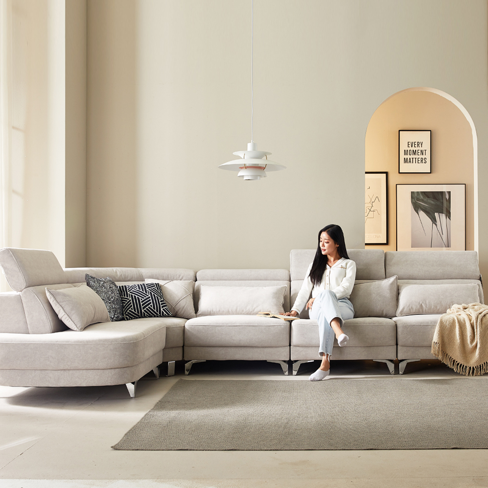 서광퍼니처 산티아고 조야 아쿠아텍스 패브릭 모듈 코너형 6인용 쇼파 sk