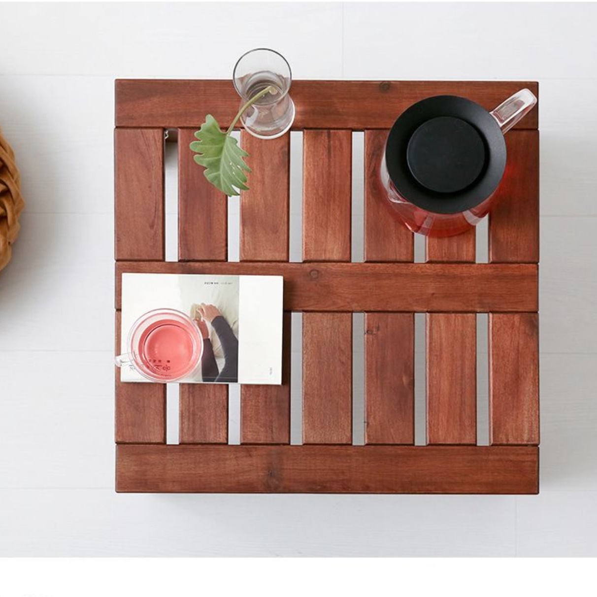 엔틱 티 테이블 1인 2인 거실용 탁자 빈티지 원목 테이블