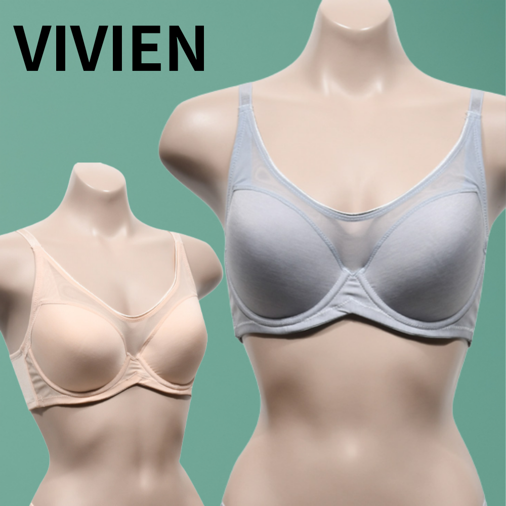 비비안 와이어있는 패드일체형브라 75E컵 80E컵 85E 90E 큰가슴 풀컵 마담브라 - 상품 이미지