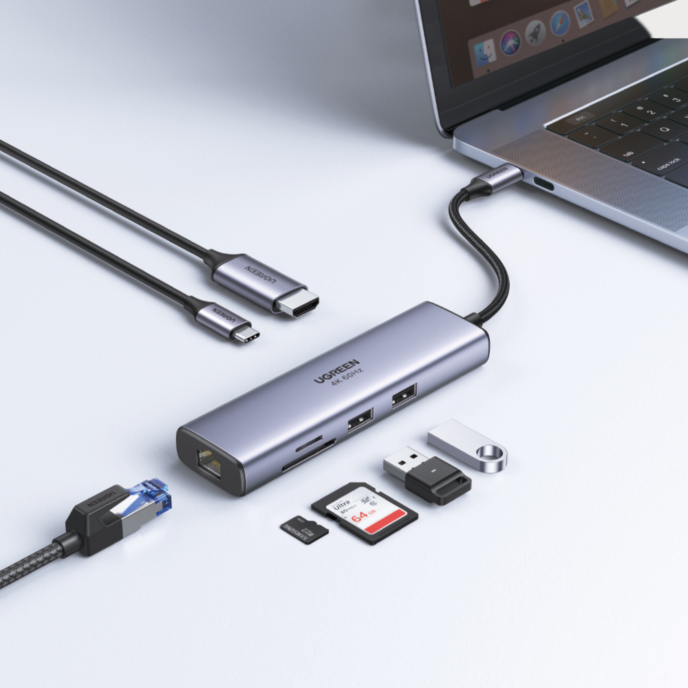 유그린 7in1 C타입 HDMI 4K 60Hz 기가랜 허브, CM512 - 상세 이미지 2
