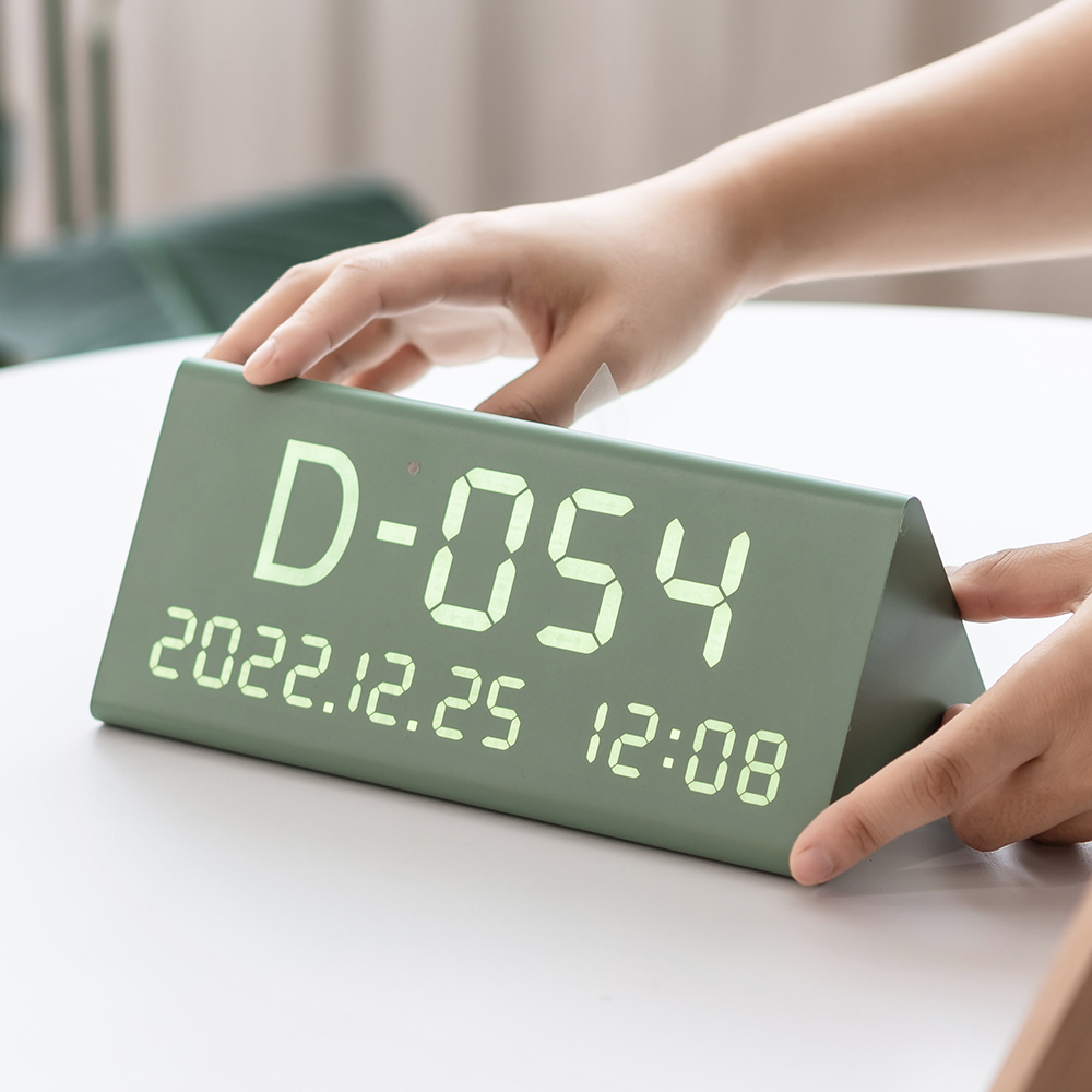 플라이토 LED 전자 수능 디데이 달력 탁상 시계 신생아 출산 미니달력 우드 이미지 4
