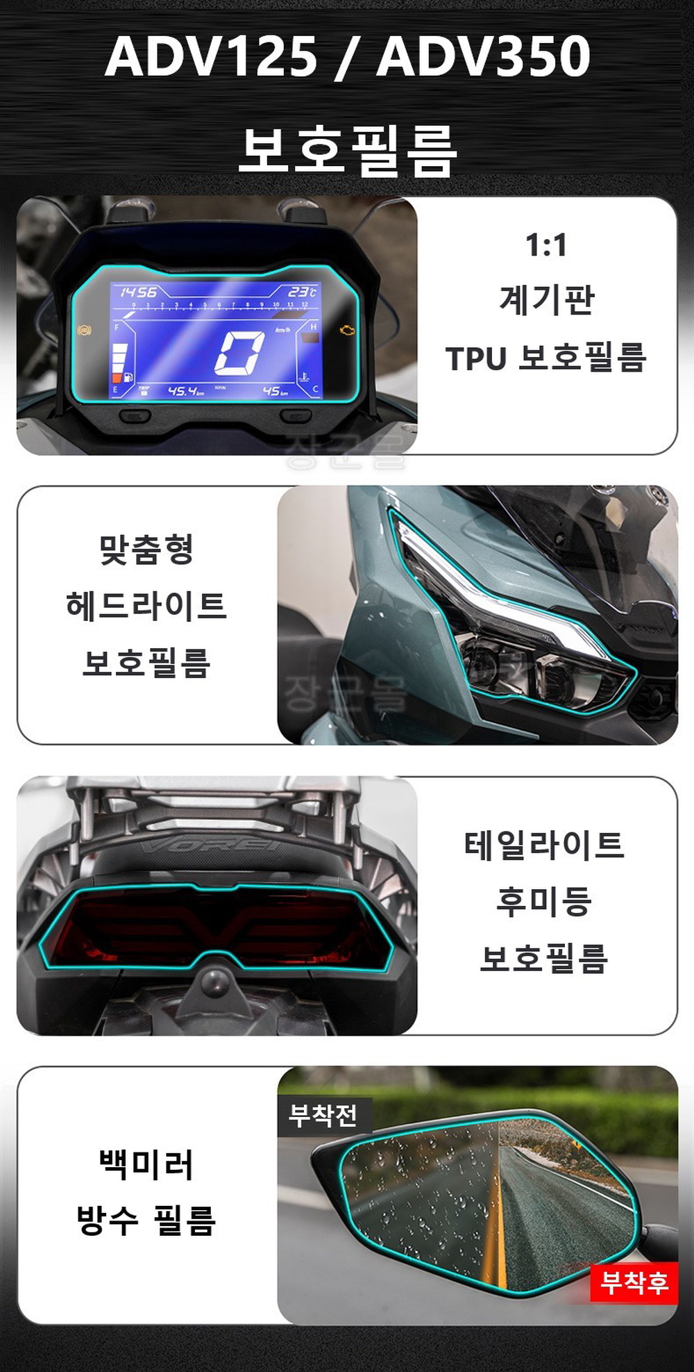 ADV125 계기판 보호 필름 호환 - 상세 이미지 4