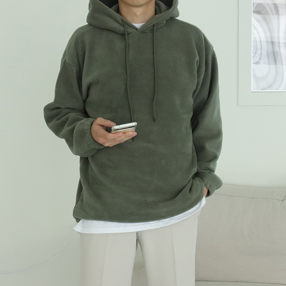 남자 후드티 커플 기모 후리스 모자큰 후드티 이미지 3