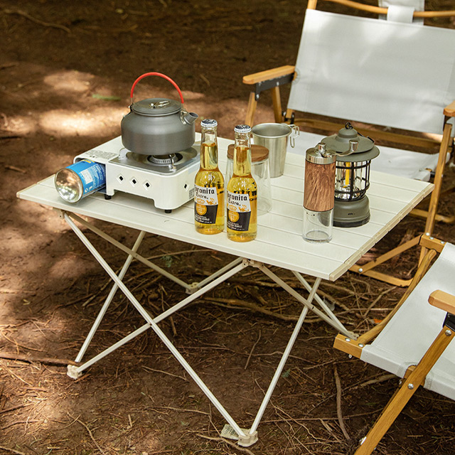 KOOLMAN 쿨맨 캠핑테이블 알루미늄 경량 접이식 S, 아이보리