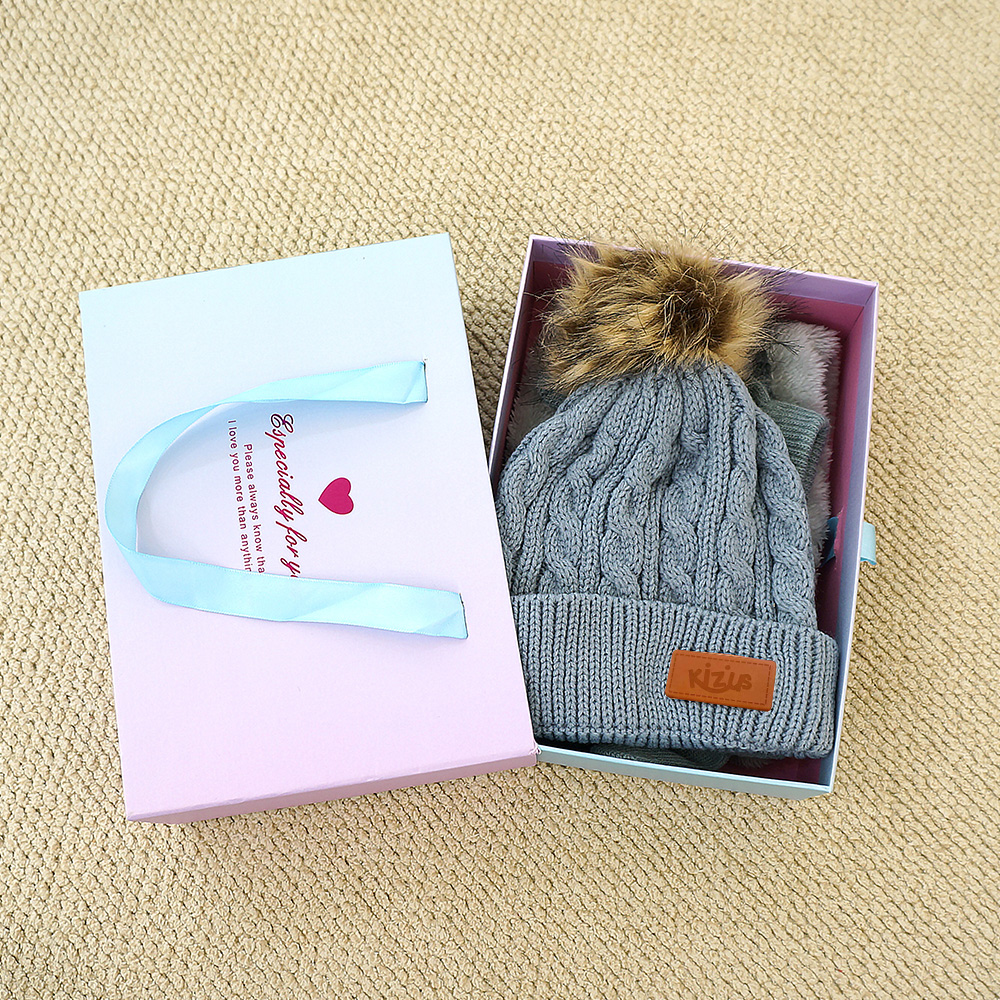 키저스 아기 유아 겨울 방한 털 모자 넥워머 목도리 장갑 3종 선물 세트 베이지