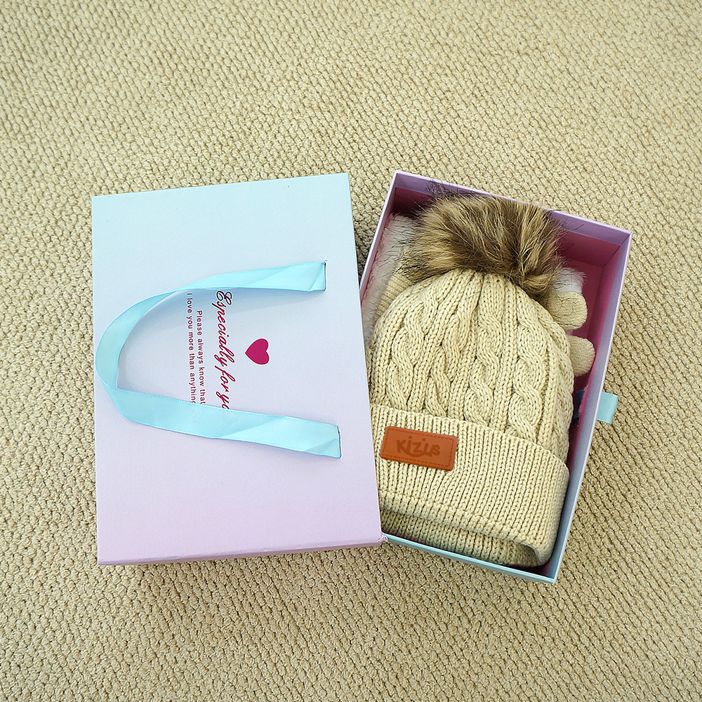 키저스 아기 유아 겨울 방한 털 모자 넥워머 목도리 장갑 3종 선물 세트 베이지