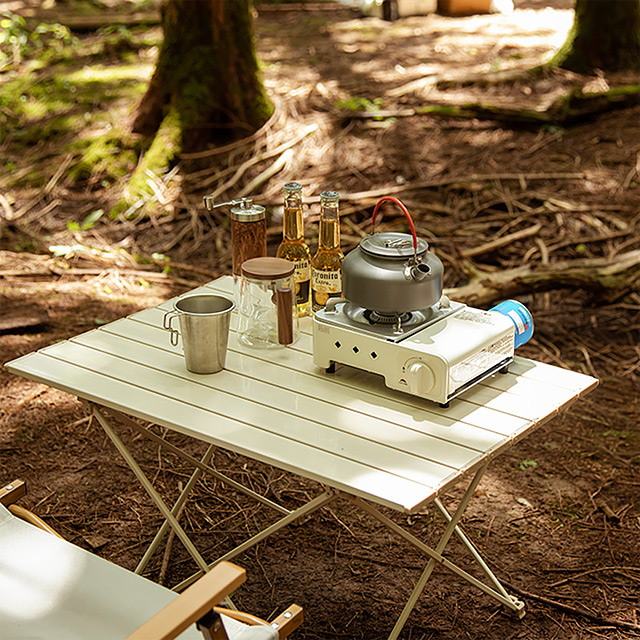 KOOLMAN 쿨맨 캠핑테이블 알루미늄 경량 접이식 S, 아이보리