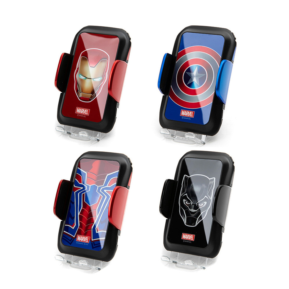 마블 핸드폰 차량용 고속 충전 거치대 LED 자동 15W 고속 무선 충전기 휴대폰 아이폰 충전