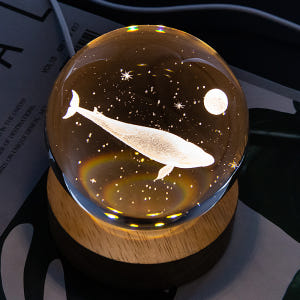 레토 8cm 유리구슬 3D 고래 무드등 집들이선물 인테리어 LED 조명 ... 솔직 후기 | 실제 배치 사진 포함 - 상품 이미지 3