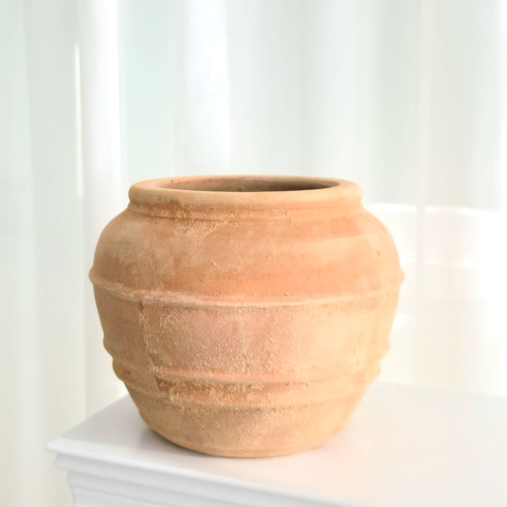 베하몰 테라원 빈티지 아쿠아 토분 가로줄물병 19x20cm - 상세 이미지 4