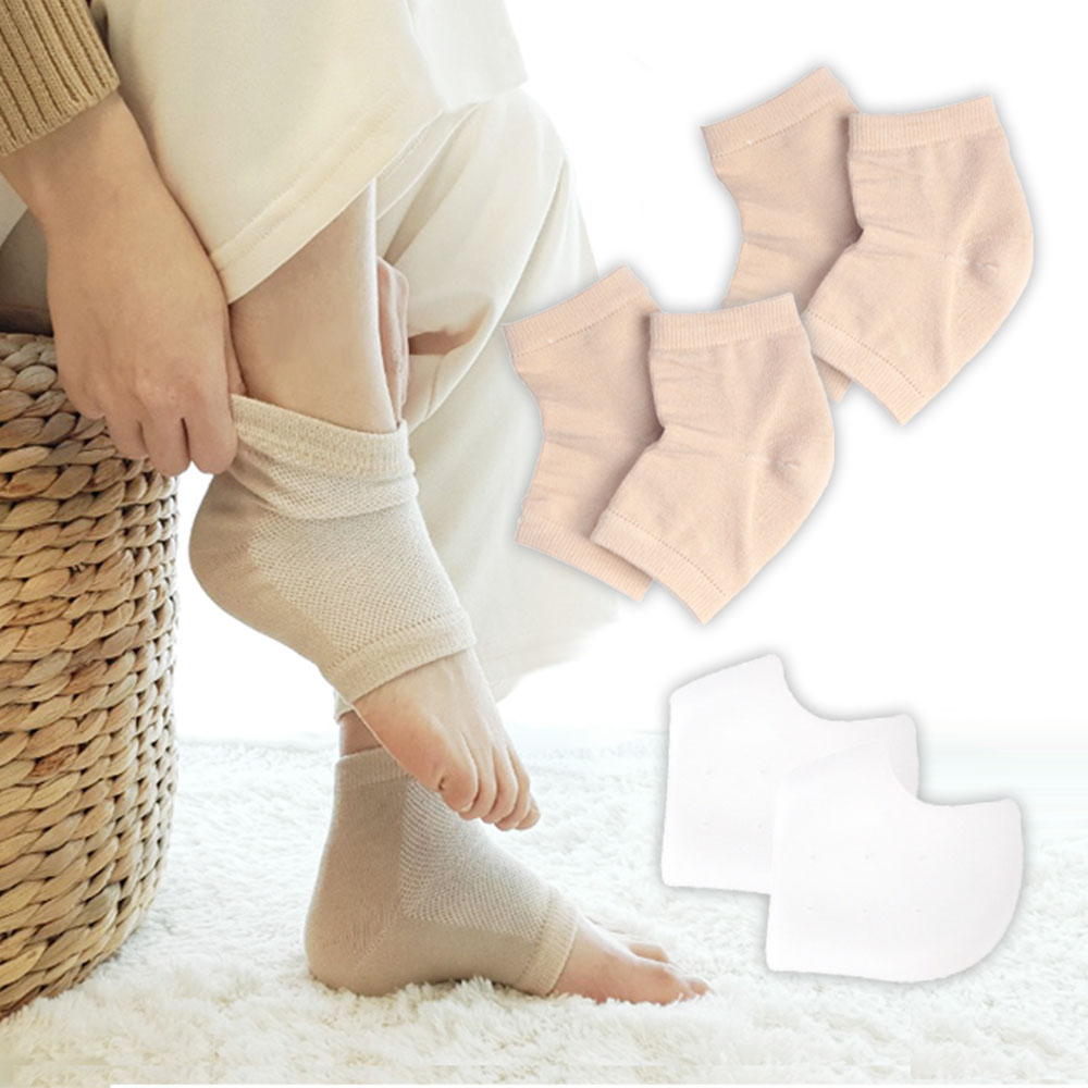 풋인솔 보습 양말 각질 제거 뒤꿈치 보호 면 소재 2세트 남녀공용
