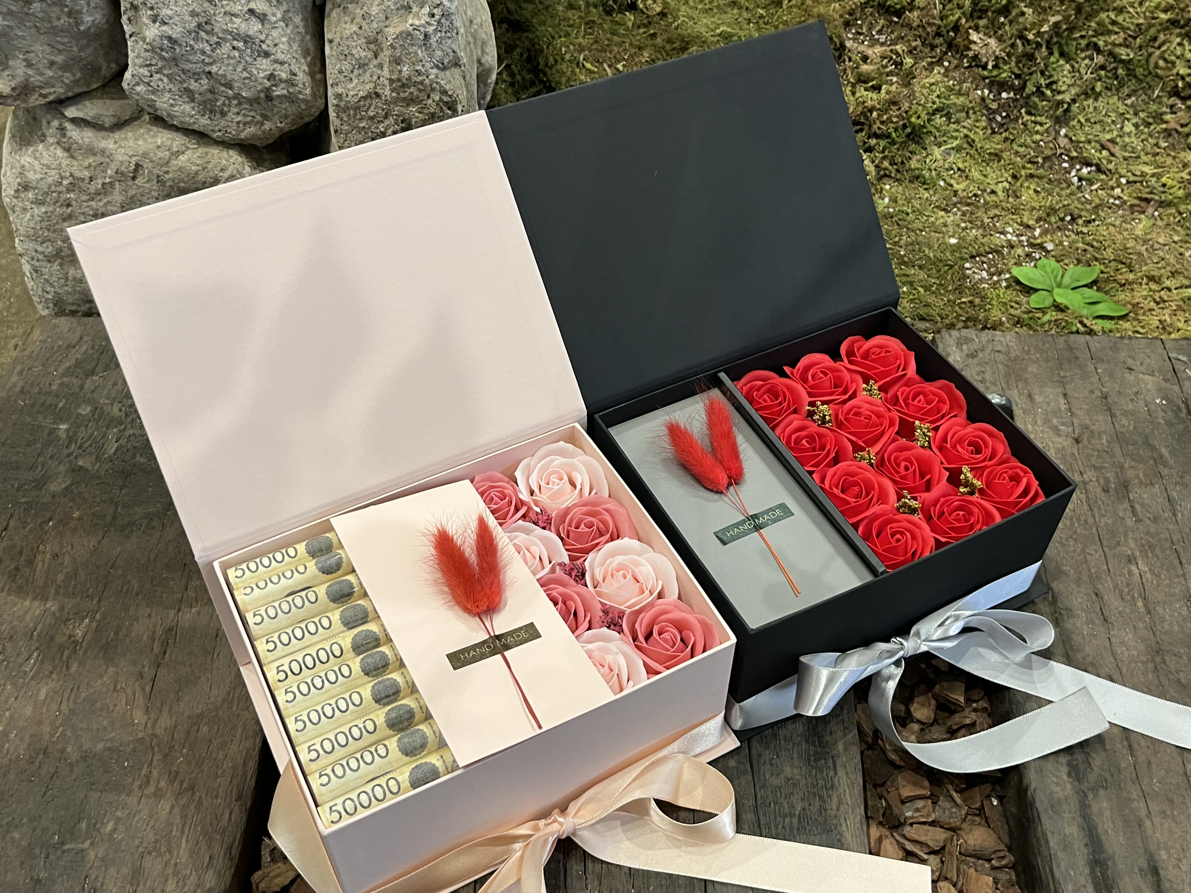 용돈박스 부모님엄마 아빠 환갑 생신 선물 아내와이프 남편생일 반전용돈이벤트 플라워박스핑크