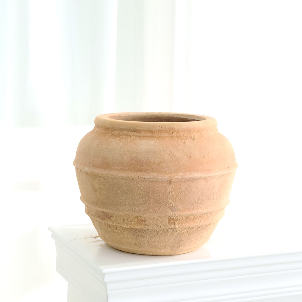 베하몰 테라원 빈티지 아쿠아 토분 가로줄물병 19x20cm - 상세 이미지 2