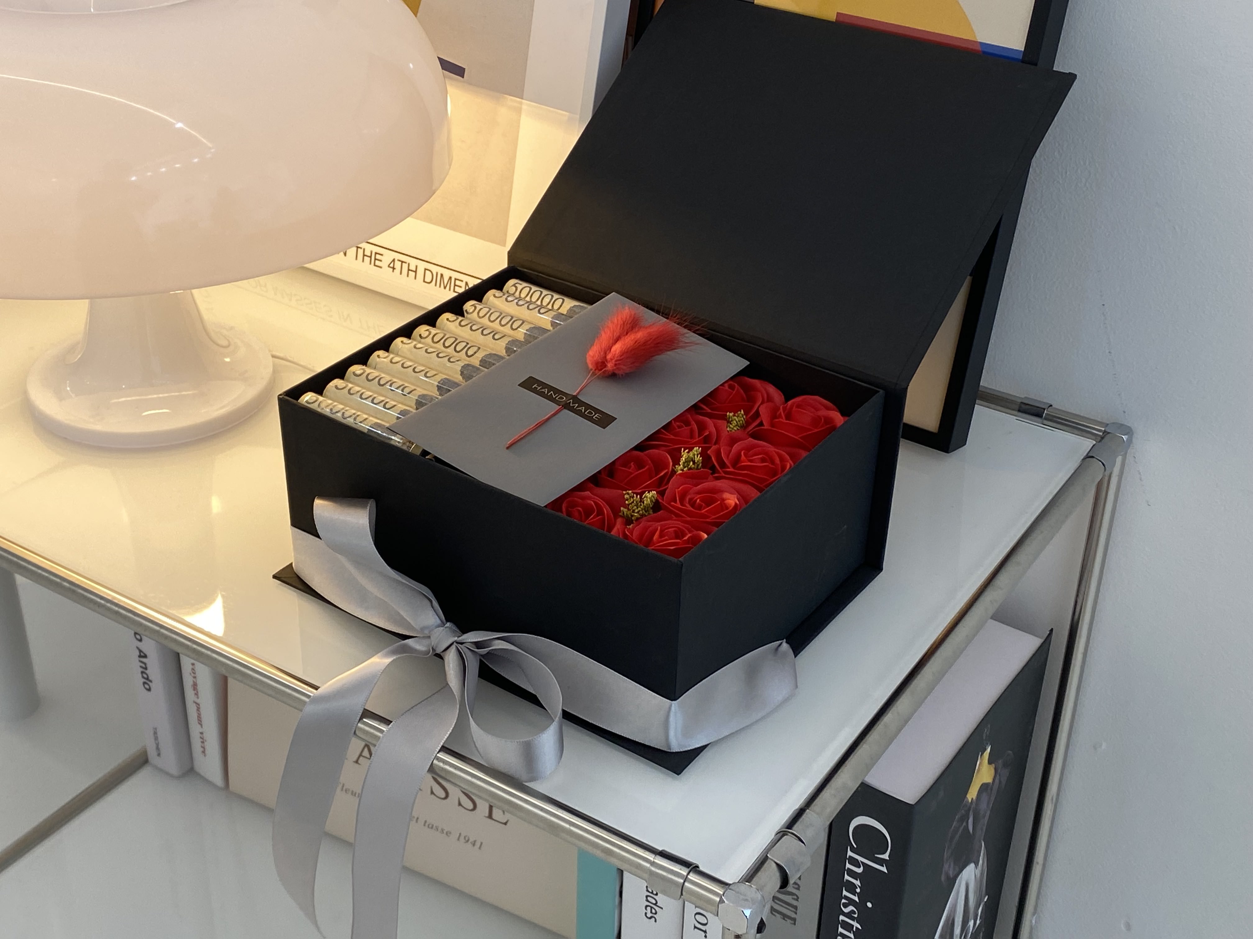 용돈박스 부모님엄마 아빠 환갑 생신 선물 아내와이프 남편생일 반전용돈이벤트 플라워박스핑크