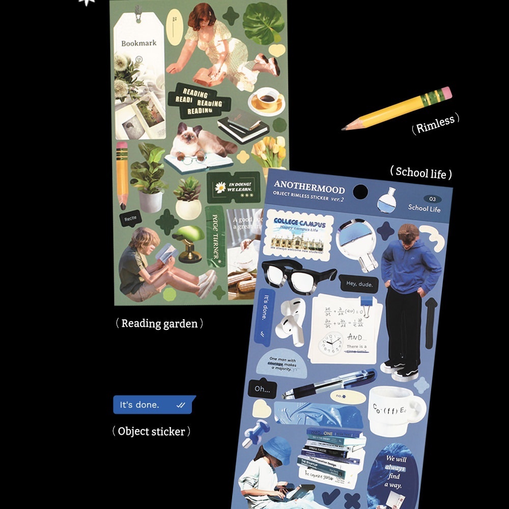 어나더무드 리무버블 무테 스티커 다꾸 탑꾸 폰꾸 폴꾸 노트북 핸드폰 인물 스티커 - 상세 이미지 2