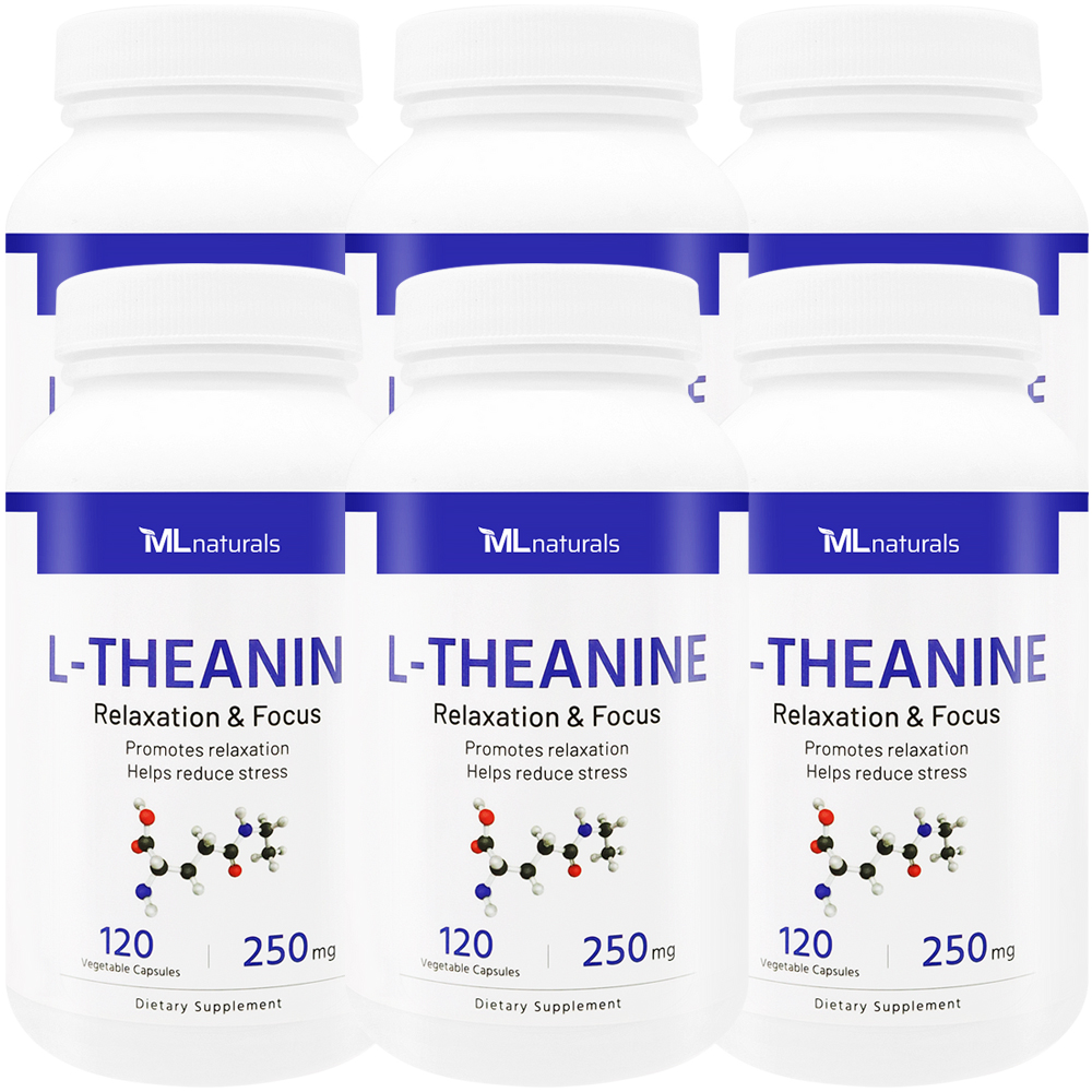 마이라이프내추럴스 엘 테아닌 L-테아닌 250mg 알약 120캡슐, 6개 제품 이미지