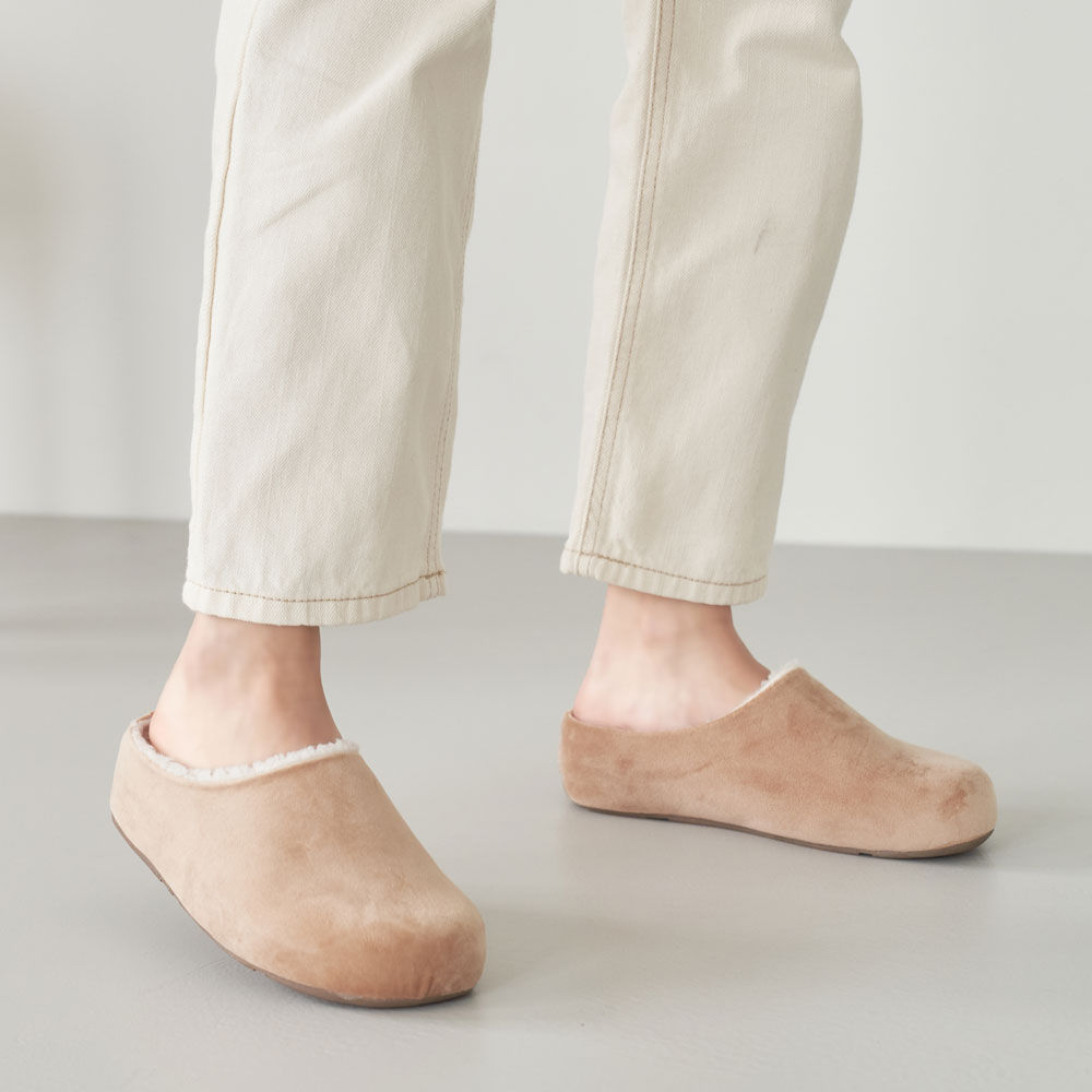 여성용 깔끔한 데일리 퍼안감 초경량 겨울 털슬리퍼 사무실 실내화