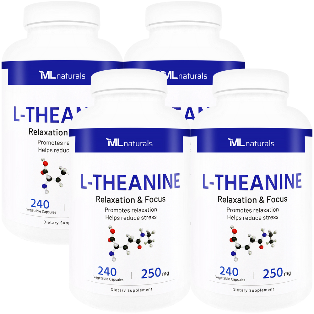 마이라이프내추럴스 엘테아닌 L-테아닌 250mg 알약 240캡슐, 4개 제품 이미지