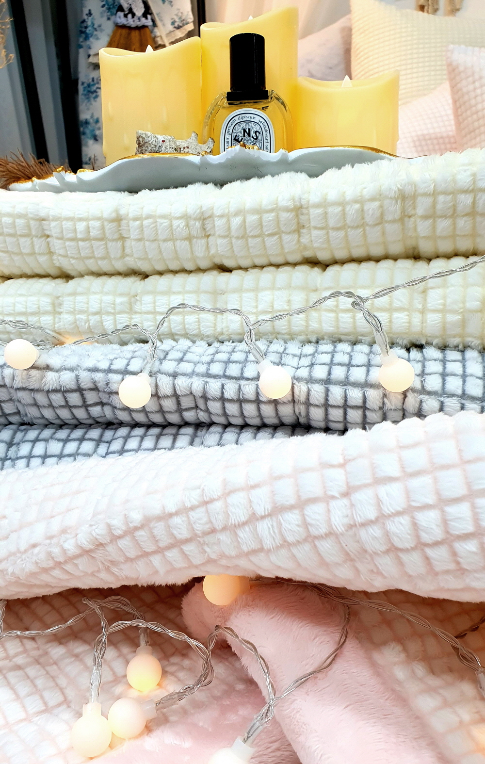 와플 알러지케어 겨울 극세사 이불 침대패드