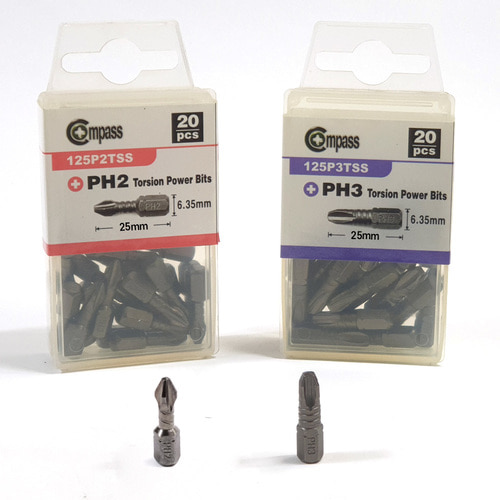 콤파스 십자 전동드라이버 단용비트 세트 PH2 25mm - 상세 이미지 4