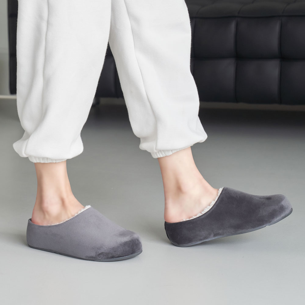 여성용 깔끔한 데일리 퍼안감 초경량 겨울 털슬리퍼 사무실 실내화