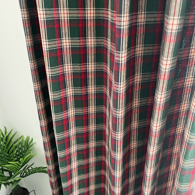 바이아미 윈터 기모 겨울 체크커튼 방한 방풍 아이방 커튼