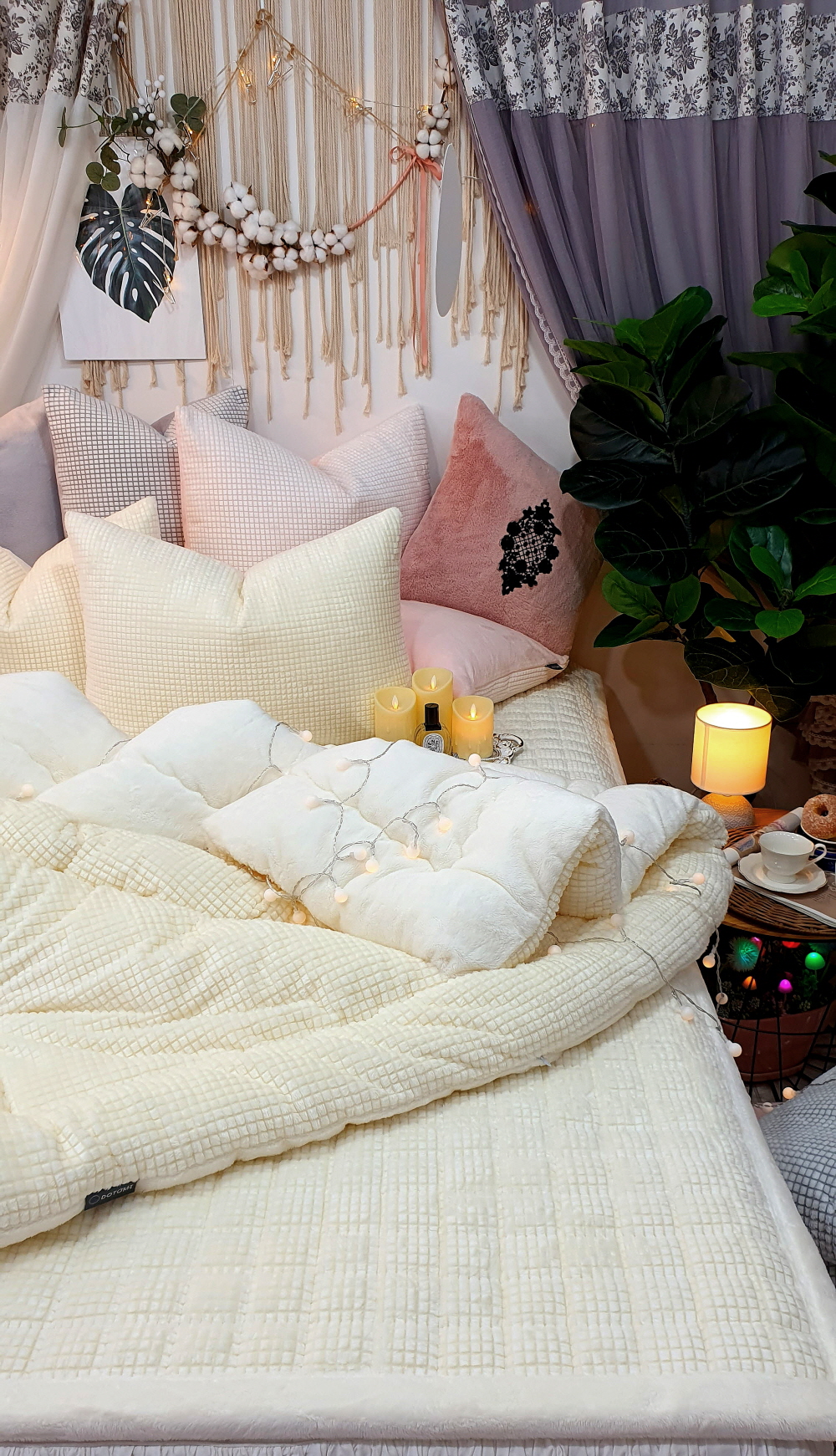 와플 알러지케어 겨울 극세사 이불 침대패드