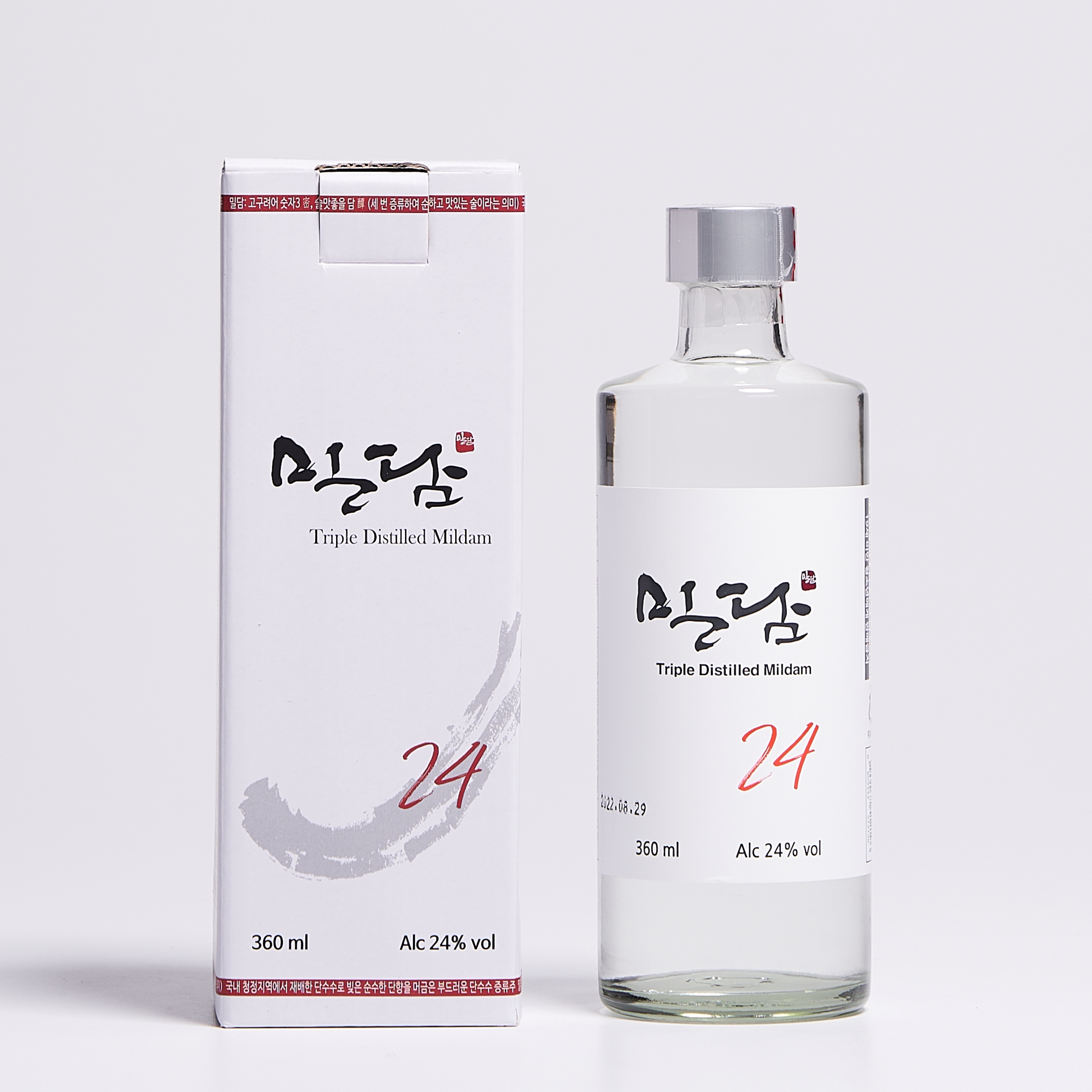 밀담 24도 360ml 술 단수수 럼 증류주 소주 착한농부 예천주(케이스포함) - 메인 이미지