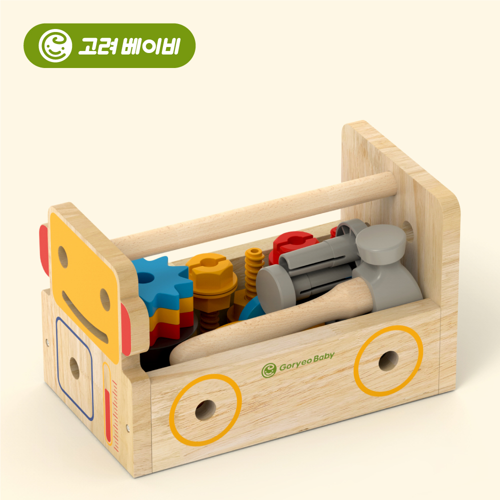 고려베이비 공구놀이 세트 망치놀이 소근육 발달 원목 장난감 아기 유아 교구 선물
