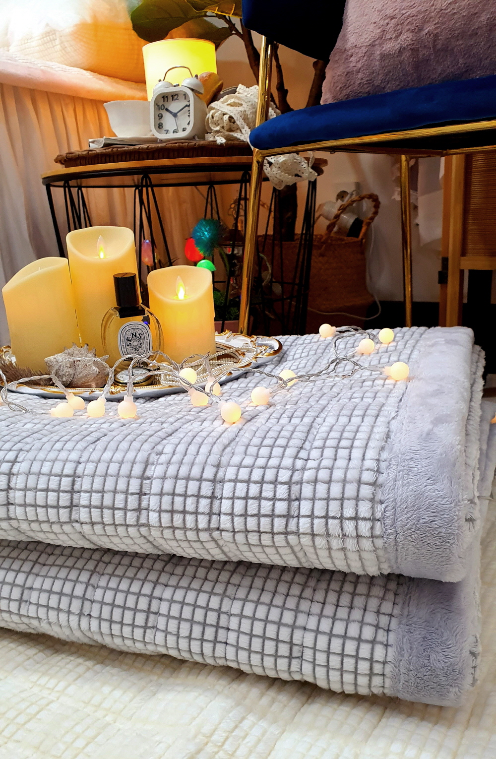 와플 알러지케어 겨울 극세사 이불 침대패드