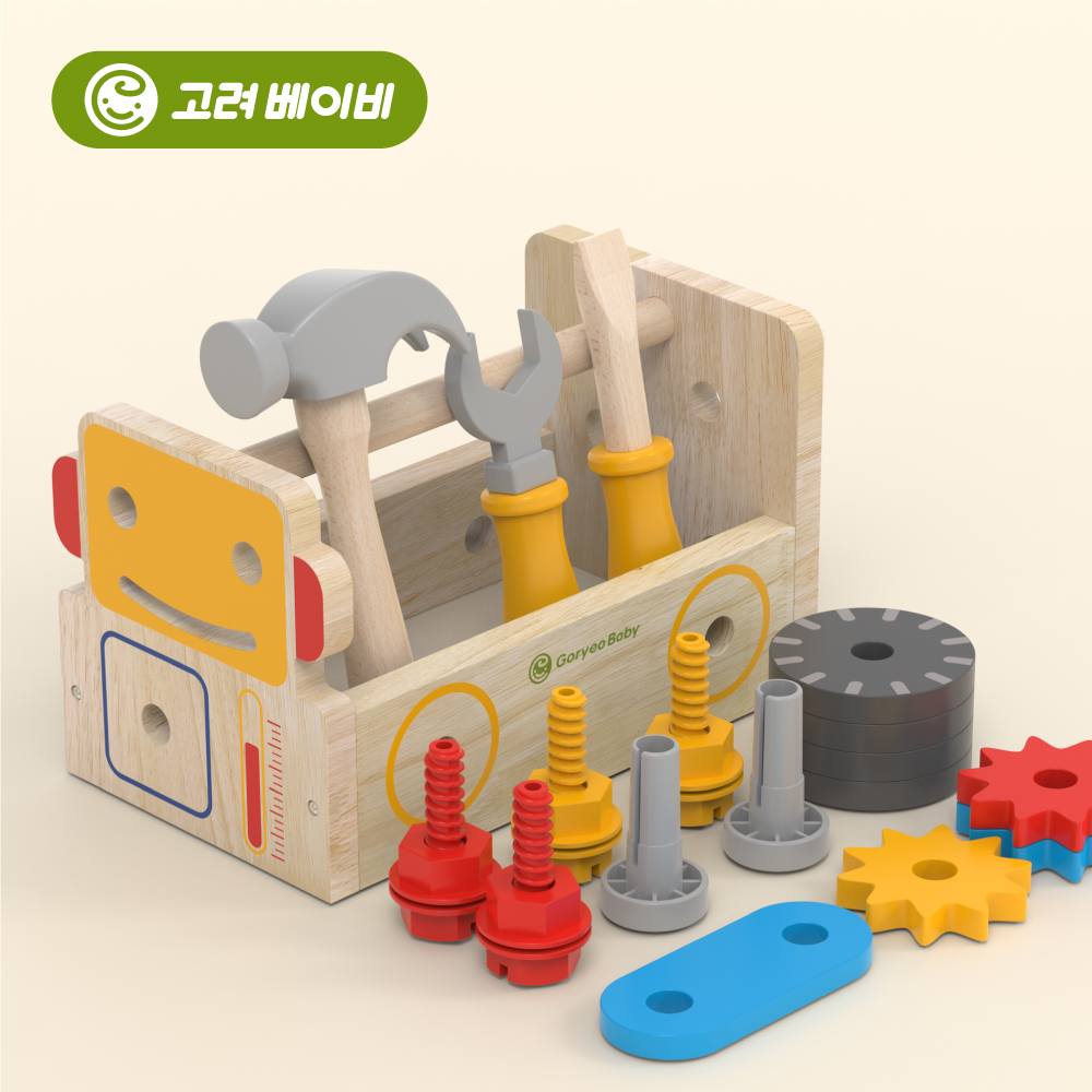 고려베이비 공구놀이 세트 망치놀이 소근육 발달 원목 장난감 아기 유아 교구 선물