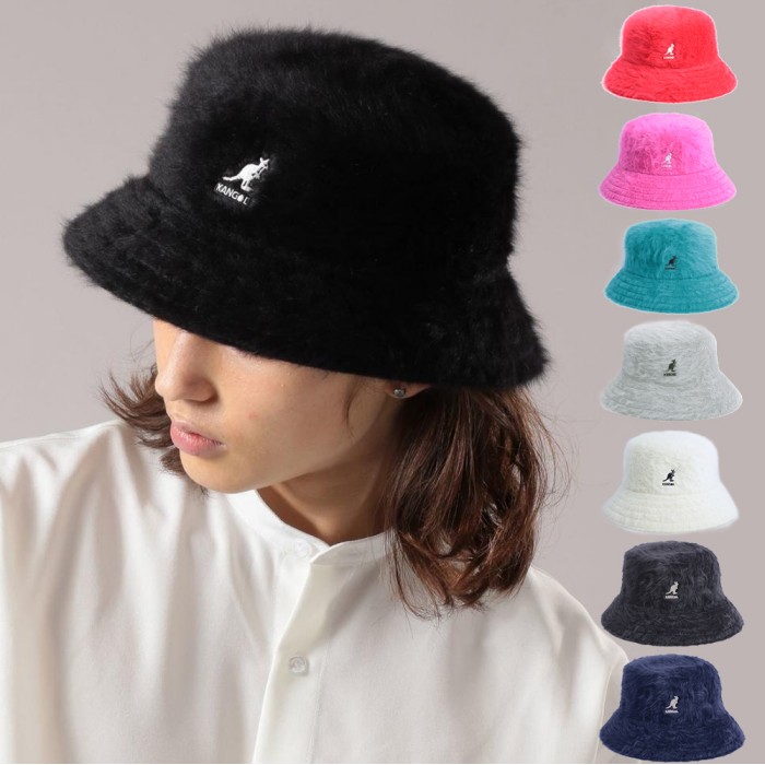 캉골 앙고라 퍼 버킷햇 벙거지 모자