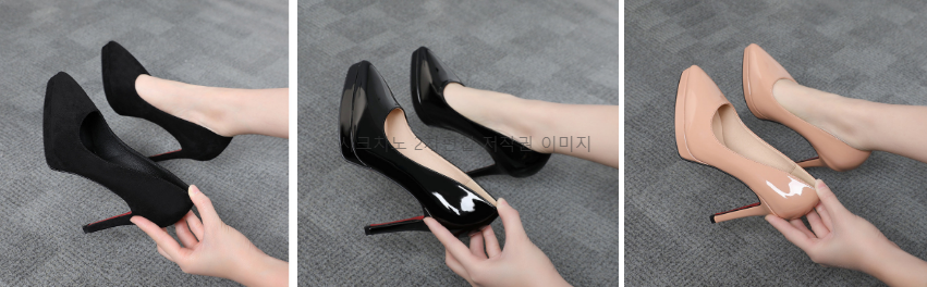 보레노 10,12cm 에나멜 가보시 스웨이드 하이힐 구두 3color 상세 이미지 2