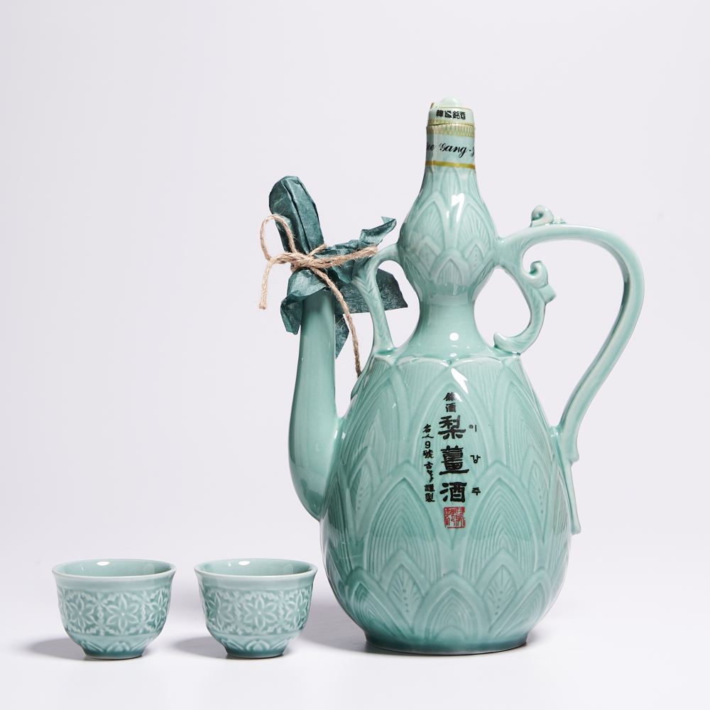전주 이강주 18호 도자기 25도 1000ml 1L 대용량 선물세트(보자기 포장) - 상세 이미지 2