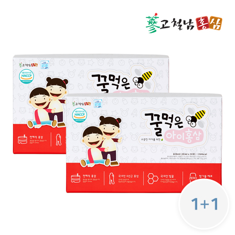 어린이 전체식 홍삼 꿀먹은 아이홍삼 6년근 키즈 유아 30포, 2개