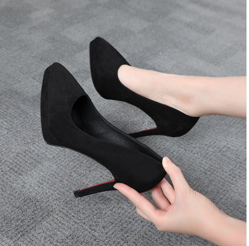 보레노 10,12cm 에나멜 가보시 스웨이드 하이힐 구두 3color 상세 이미지 12