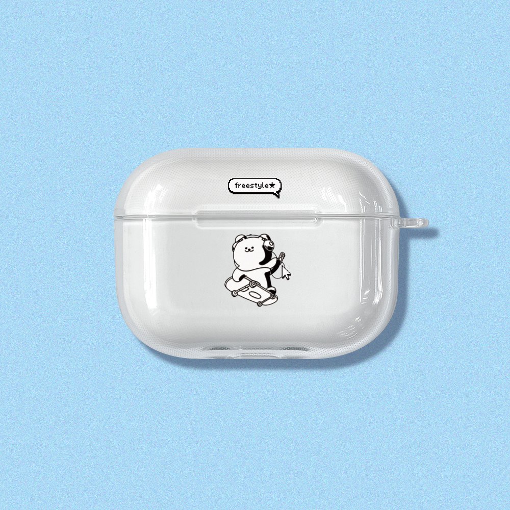 에어팟프로케이스 투명 하드케이스 보드곰찌