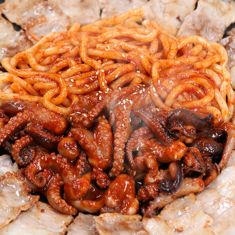 셰프애찬 쭈꾸미 볶음 500g+삼겹살250g+우동사리 이미지 3