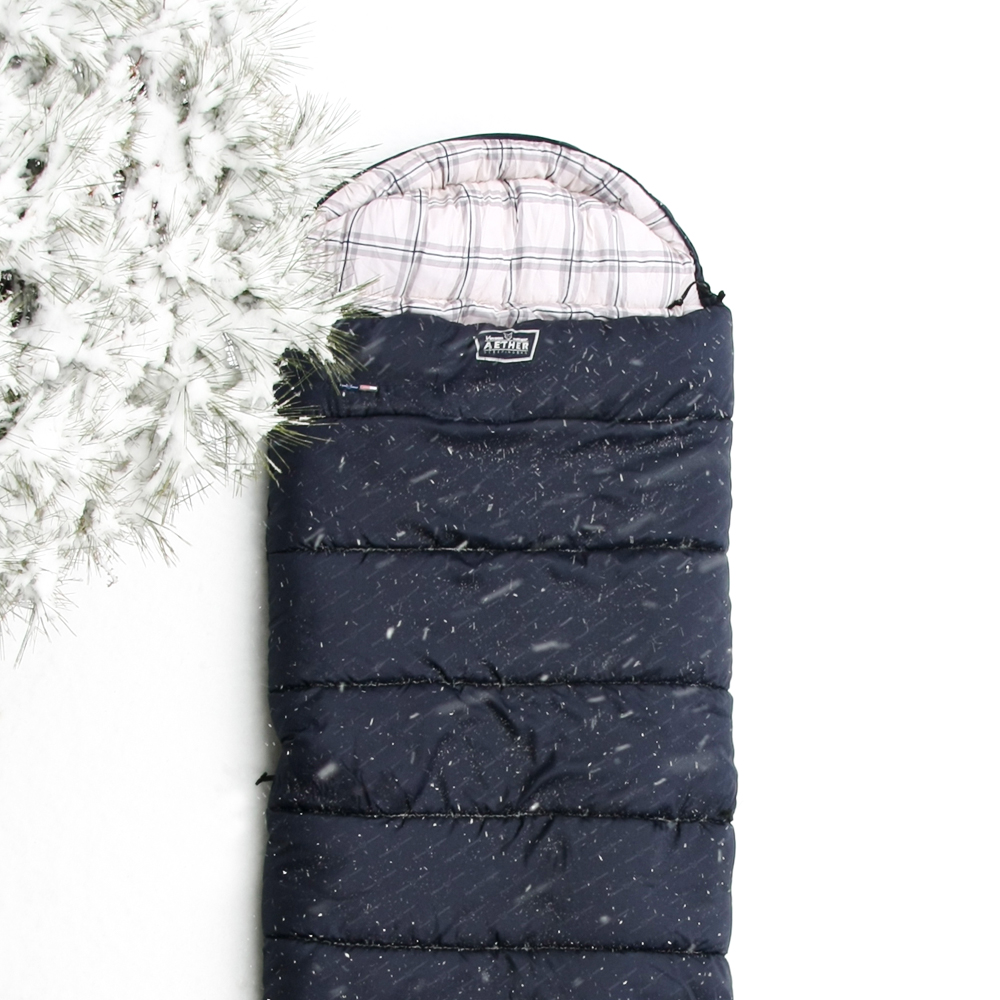 빈슨메시프 아이테르 침낭 캠핑장박 차박 겨울 동계 캠핑침낭 4000g, 블루블랙