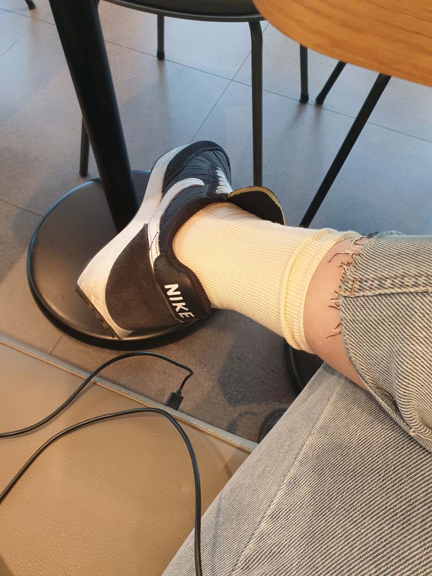 베이직 골지 중장목 양말 소프트한 잔골지 중목삭스 네온 형광 흰양말 빨간양말 레드삭스 상세 이미지 27