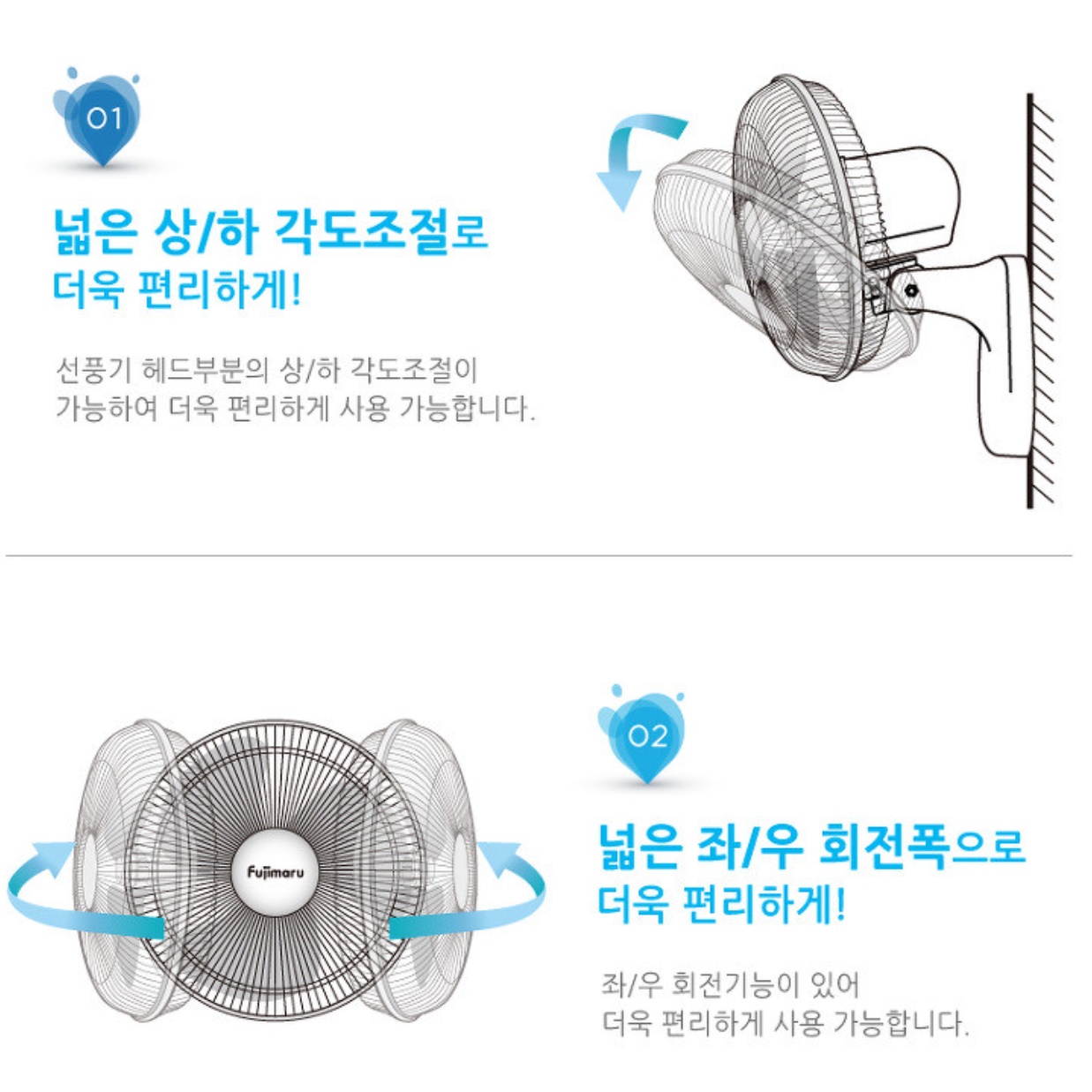 업소용 벽걸이 선풍기 화장실 벽걸이용 선풍기 산업용 공업용 벽선풍기 - 상세 이미지 4