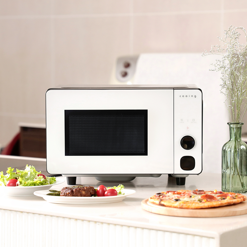 쿠잉 프리즘 플랫전자렌지 전자랜지 무회전 미니 소형 화이트(MC-P20WBF)
