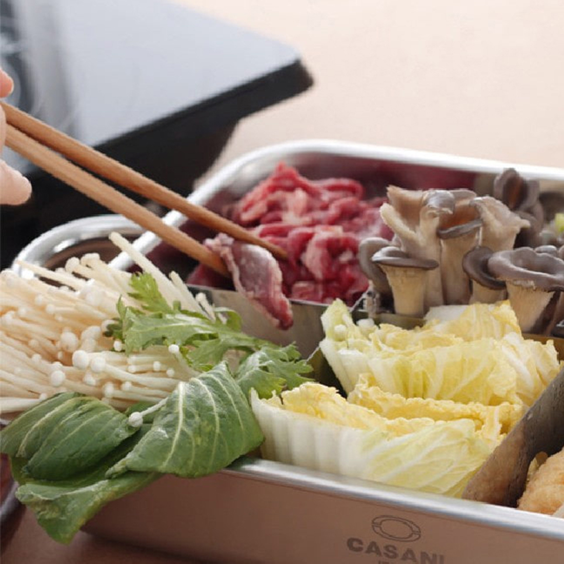 스텐 사각 꼬치 오뎅탕 냄비 샤브샤브 어묵탕 부대찌개 이자카야 전골냄비